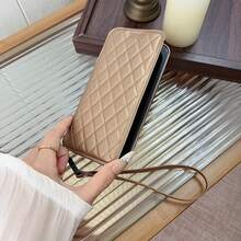 1 件装奢华钻石皮革翻盖手机壳，带挂绳、卡槽和磁扣 - 全方位防震保护套，带镜头保护膜，兼容 17 Pro Max/17 Pro/17 Air/17/12 Pro Max/12 Pro/12/13 Pro Max/13 Pro/13/14 Pro Max/14 Pro/14/15 Pro Max/15 Pro/15/16 Pro Max/16 Pro/16/16 E，Galaxy S25 Ultra/S25+/S25/S25 Edge/S22 Ultra/S23 Ultra/S23+/S23/S24 Ultra/S24 Plus/S24/A07/A16/A17/S23 FE/A55/A56