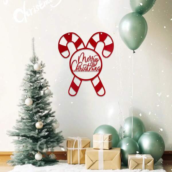 1 Stück Eisen Kunst Weihnachtswand Dekoschild, saisonale Dekoration, Weihnachtsdekoration, Weihnachtsgeschenk, Türhänger, Terrasse, Heimdekoration, Weihnachtsschmuck, Weihnachtsdekoration, Winterraumdekoration