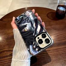Funda de teléfono de chico de anime popular con boca cubierta compatible con iPhone 16 15 14 13 12 11 Pro Max X XR XSMAX 8 7 Plus, cubierta trasera mate anti-caída. - Plateado - Ver 4