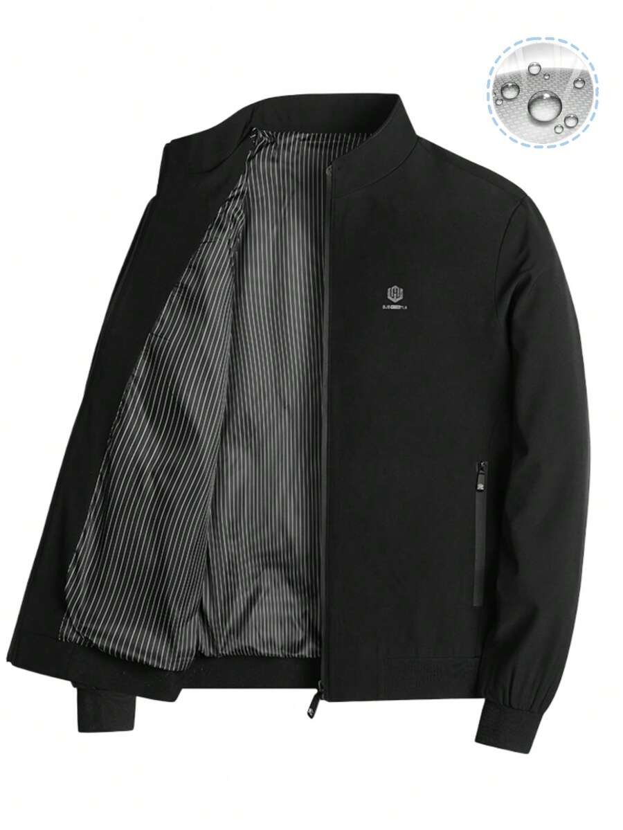 Alpha Camp Men's Casual Sports Jacket, Outdoor Stylish Minimalist Windbreaker, Spring/Autumn