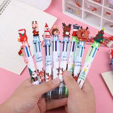 Christmas 6 Color Pens Set 15pcs Random 6 In 1 Click Christmas Gel Pens 05mm Various Styles Smooth Writing Festive Design Perfect For Holiday Crafts And Gift Giving Christmas Neutral Pens