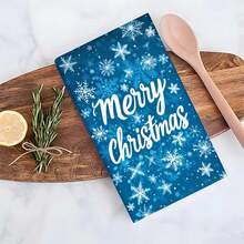 2 buc/100 buc prosoape de bucătărie și lavete cu model de fulgi de zăpadă de Crăciun fericit, potrivite pentru decorarea interioară în restaurante, bucătării și băi, decorare pentru petreceri, cadouri de festival, ca un cadou
