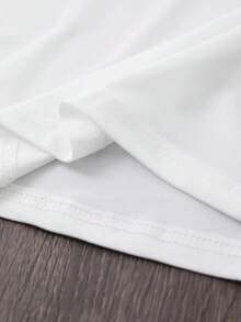 Women's Pink Christmas Short Sleeve T-Shirt - Cute & Merry Christmas Print, Casual Round Neck Holiday Top, Machine Washable Stretch Polyester Blouse For Church Events, Xmas Parties & Casual AttireRelaxed Fit Neutral Style T-Shirts ,New Years Outfit - 白色 - 查看 4