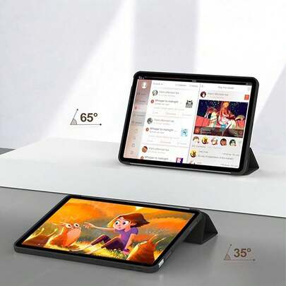 TenYide 多种颜色选项保护套适用于 iPad 第 10 代 10.9 英寸 2022/iPad (A16) 第 11 代 11 英寸 2025/iPad Air 4th/5th、iPad Pro 2020/2021/2022/2024、Mate Pad 系列/Honor Pad 系列/Tab 系列/GalaxyTab 系列、超薄时尚透明 iPad 保护套（带铅笔架）、多角度折叠 Y 形支架保护套