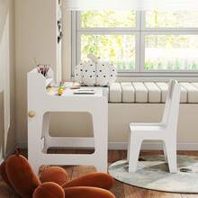 AIYAPLAY Art Table And Chair Set For Children With Drawers - White - View 7