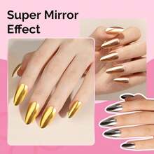 4Pcs Chrome Nail Powder For Gel Nails,Metallic Mirror Effect Pigment Stylish And Technological Fine Glitter For Home DIY Salon Use{"Color_name":"GoldSilverPinkChampagne"} - 金色銀色粉紅香檳色 - 查看 3