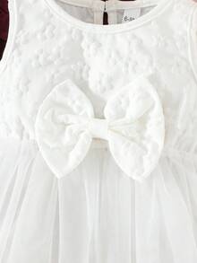 2 Stücke/Set Baby Mädchen Lässig Schneeflocken Muster Strickjacke und Schleife Tüll Kleid Outfit