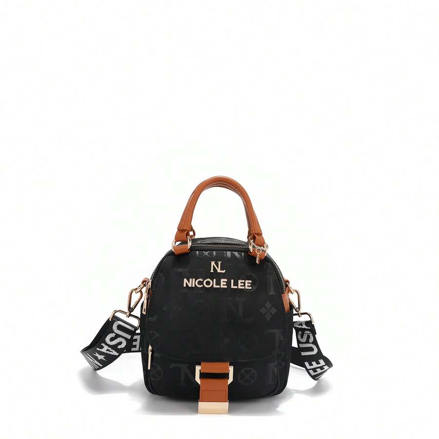 Mochila multifuncional NicoleLee de nylon con solapa, mochila urbana y moderna, resistente al agua, grande capacidad, compartimentos para laptop y accesorios, bolso versátil para mujer, estilo casual y elegante, ideal para viajes y trabajo. - Negro - Ver 1