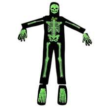 DISFRAZ HALLOWEEN O DIA DE MUERTOS PARA NIÑOS MOD. ESQUELETO, INCLUYE MASCARA Y GUANTES - Negro - Ver 2