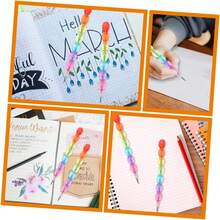 Slzhds 40 Pcs Lápices Apilables, Lápices de Plástico Apilables con Forma de Oso, Perfecto para Regalos Divertidos, Juguete Educativo, Escritura y Dibujo, Regalos Cumpleaños Colegio - Calabaza - Ver 5