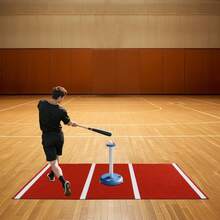 Sweetmile Heavy-Duty Baseball Batting Hitting Mat, Baseball Softball Turf Training Mat - Red - View 4