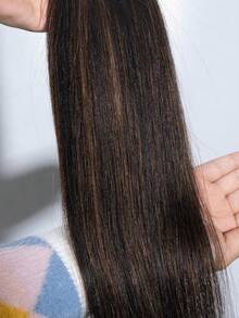 QVR QUEEN VIRGIN REMY 100%真人发Yaki直发Remy发片，12-18英寸缝合式真人发接发，每片95克 - S1/30 - 查看 3