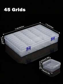 Set di scatole per l'organizzazione di gioielli, 45/64 scomparti, 5,5 cm x 5,5 cm, diretta dalla fabbrica, adatto per conservare piccoli oggetti come gioielli, pitture di diamanti, perline, articoli artigianali, pillole, ecc.