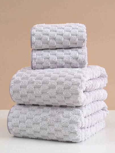 3/2/1件装珊瑚绒纯色菠萝图案轻便浴巾或沙滩巾，柔软吸水速干珊瑚绒纤维毛巾，适用于浴室、酒店、健身房、旅行、送礼、沙龙、运动、户外、海滩、学校、返校季、旅行配件、家居用品