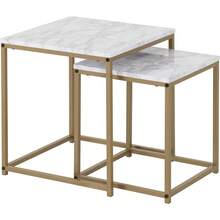Dallas Nest Of 2 Tables In Marble/Gold Effect - Default - View 1