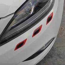 6片装红色汽车保险杠保护贴（反光条型），既能保护车身又时尚！ - 6pc紅黑葉形反光貼 - 查看 8
