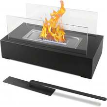 1 Set Edelstahl Outdoor Tischkamin, tragbarer Tischkamin für Innen-Terrasse, Tischkamin für Wohnzimmer Esszimmertisch Dekoration, Zuhause Feiertagsparty Freitagabend-Dinner Camping Zubehör