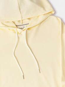Haut court à manches longues pour femme, style décontracté, sweat à capuche pour femme, coupe ample, design à manches longues, tenue confortable, convient pour le printemps et l'automne, usage quotidien, sweat à capuche ample, convient pour le style girlish/sportif/décontracté/sexy/Y2K/polyvalent/mode/YK2/vacances/preppy/doux, streetwear, sweat-shirt uni jaune pour femme - Jaune citron - Voir 4