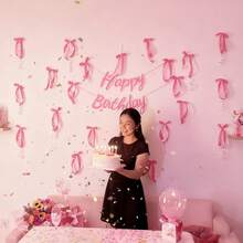 11 piezas Conjunto de decoración de pared con moños rosas, incluye 10 piezas de lazos de cinta + 1 pieza de corona de cumpleaños, adecuado para fiesta bohemia DIY, eventos con tema de ballet, perfecto para boda y sesión de fotos en el dormitorio