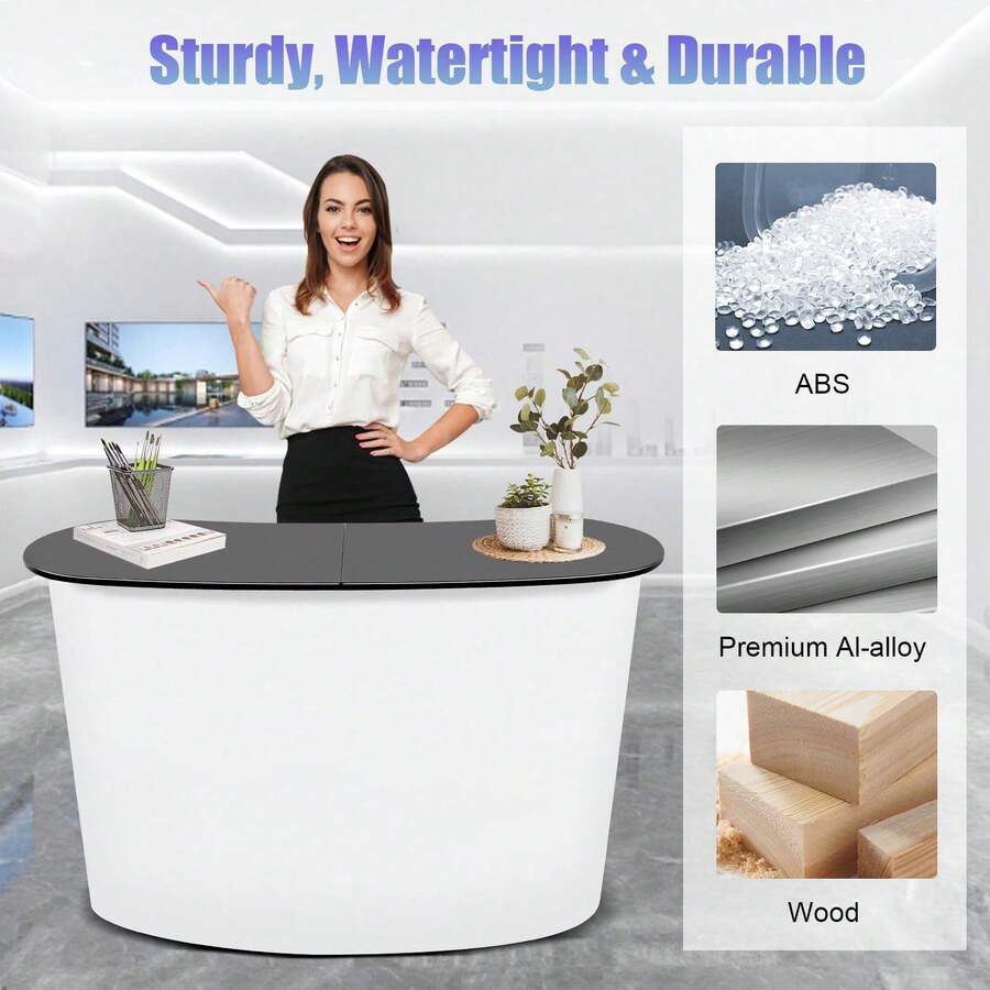 Countertops Pull-Out Promotion Table 130*40*90CM - Black and White - View 1