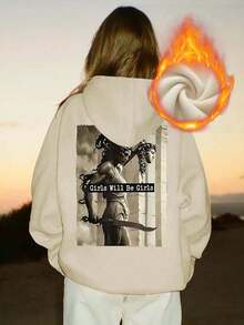 Casual And Fashionable Printed Patterns Hooded Women's Fall Clothes, With A Sweet And Gentle Temperament Fall Tops, Slim And Comfortable Hooded Sportswear, Suitable For Daily Casual Wear, Fall Women Clothes