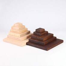 Walnut & Beechwood Display Gift Base, Figurine Doll Stand, Minimalist Jewelry Tray Display Rack