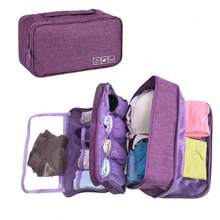 Multi-Function Portable Travel Bra & Panty Storage Bag, Suitable For Dorm, Travel, Outing Travel Essentials Travel Accessories Travel Must Haves For Women Travel Organizer Autumn And Winter Clothing Suitcase Back To School Supplies - 彩色 - 查看 9