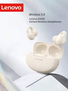 Lenovo Tai nghe không dây dạng mở mới năm 2025, BT5.4 Độ trễ thấp, Tập trung vào âm trầm, Thời lượng pin dài, Thiết kế công thái học cho thời gian đeo lâu, Khử tiếng ồn thông minh, Dành cho cả nam và nữ khi chơi thể thao ngoài trời - đá mặt trăng màu trắng - Xem 6