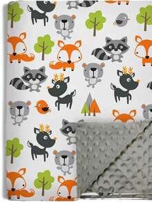 1 Stück Baby/Kleinkind Decke, weich & leicht, doppellagiges Pünktchen Rückenmaterial, geeignet für Babybett, mit süßem Bauernhoftier Muster, Größe 30 x 40 Zoll