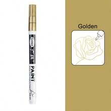 Caneta Marcadora de Tinta Tipo Agulha com Ponta de 0,7mm, Marcador Permanente, 4 Cores (Dourado, Prata, Preto, Branco) Para Retoque de Modelos em Metal, Brinquedos, Madeira, Pedras, Pintura de Pneus, Cartões de Saudação, DIY, Volta às Aulas - Multicolorido - Visão 13