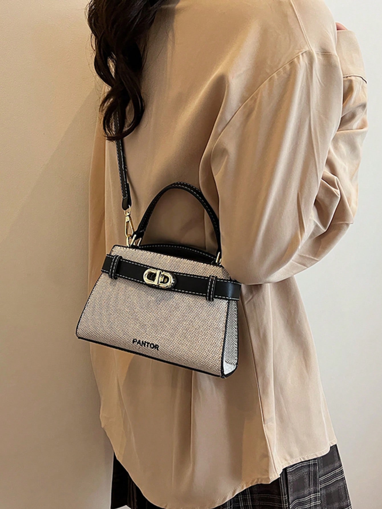 حقيبة يد صغيرة متعددة الاستخدامات بألوان متباينة ل...