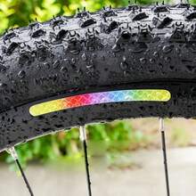 7-Color Laser Luminous Wheel Reflective Stickers (20pcs/Pack), Waterproof & Wear-Resistant 3D Reflective Warning Stickers, Suitable For Cars/Motorcycles/Bicycles, Outdoor Sports Safety Accessories - Multicolor - View 7