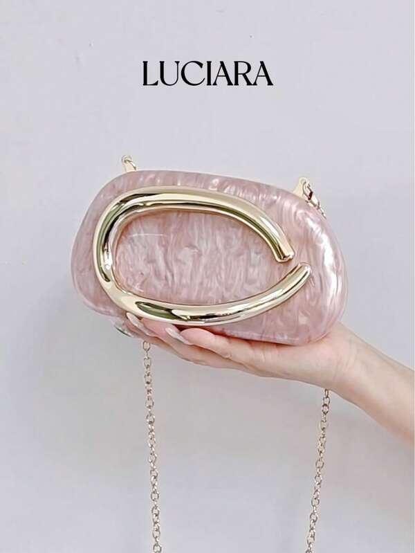 Nuevo bolso de mano de acrílico, elegante bolso de noche de unicolor para mujer para banquetes, bodas, bolso de mano, bolso de concha asimétrico, bolso de hombro, bolso cuadrado pequeño, bolso de novia, bolso de cosméticos