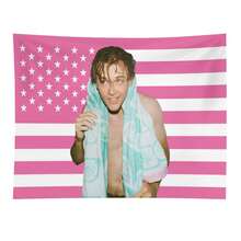 1pc Conrad Fisher Flag Christopher Briney Merch Dorm Room Essentials Pink American Flag Celebrity Hanging Wall Tapestry Art For Bedroom Livingroom - Pink - View 2