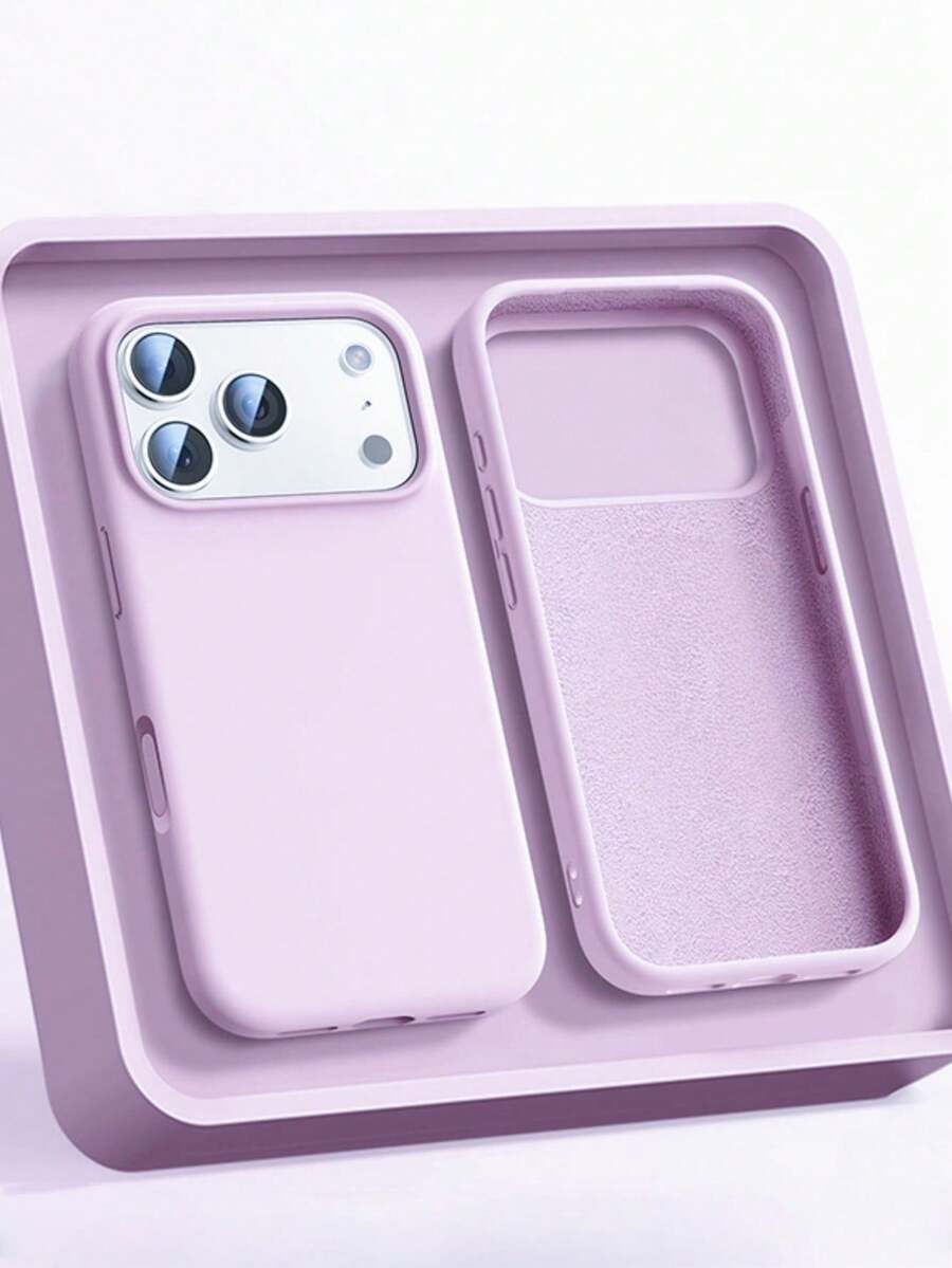 1pc Luxury Candy Color Liquid Silicone AI Button Phone Case, Suitable For IPhone 17 Air 16 15 14 13 12 11 Pro Max Plus | Ultra-Thin Shock-Proof Protection | Phone