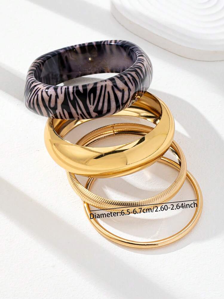 Pack Of 7 Retro Vintage Basic Design Chunky Chain Bracelets Set , Women Fashionable Bracelet Jewelry For Daily Wear - Mesh Tube Bracelet Set - View 8