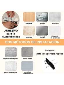 Portarrollos de Papel de Cocina, Acero Inoxidable Soporte para Papel de Baño, Soporte para Toallas de Papel, Taladrado y Autoadhesivo (Plata) - Plateado - Ver 7