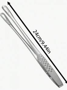 1pc Stainless Steel Food Tongs, Long Handle Non-Slip BBQ Tongs, Steak Tongs, Kitchen Cookware Accessory - Bạc - Xem 6