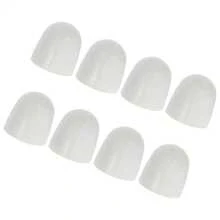 2 White Plastic Toilet Screw Covers - Easy To Install, No Tools Needed, Stylish Glossy Bathroom Accessories| Durable And Stylish Bathroom Upgrade, Toilet Accessories, Tool-Free Installation, Smooth Surface - 白色 - 2 件 - 查看 3