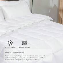 Comforter Duvet Insert Size White Down Filling Cotton All Season Hypoallergenic Warm Breathable Noiseless Washable With Corner Taps - 加州加大雙人床+白色/薄款 - 查看 3