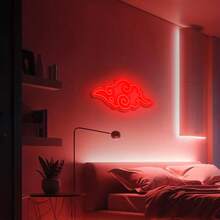 1 pieza Señal de neón de la Nube Roja de anime genial para decoración de pared de la sala de juegos, alimentada por USB, regalo perfecto para jugadores, entusiastas del cine y entusiastas de los modelos