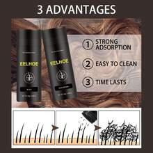 28g,Hair Fiber Powder, Dense Hair On The Top Of The Head, Hair Seams, Sparse Hairline, Receding Filling Powder, Covering Sparse, Plump And Fluffy - 深棕色 - 查看 5