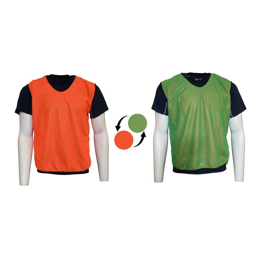 Precision Unisex Adult Plain Mesh Reversible Training Bib (Orange/Green) - 100% Polyester - (RD3419) - Orange - View 1