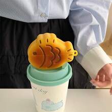 不对称可爱硅胶不对称造型丑萌搞笑双色鲷鱼烧造型蓝牙耳机套 春季复活节生日礼物 - 彩色 - 查看 2