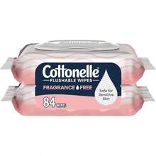 Cottonelle Fragrance Free Flushable Wet Wipes Adult Wet Wipes 2 FlipTop Packs 42 Wipes Per Pack - 42片裝濕紙巾 - 查看 1