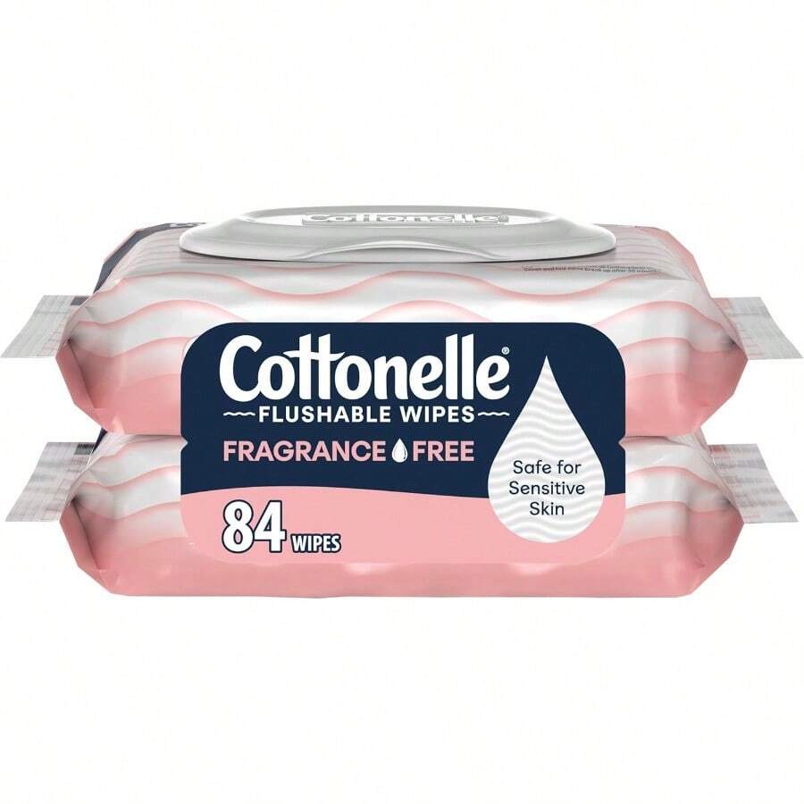 Cottonelle Fragrance Free Flushable Wet Wipes Adult Wet Wipes 2 FlipTop Packs 42 Wipes Per Pack - 42片裝濕紙巾 - 查看 1