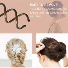 10 件螺旋形发夹，儿童发髻制作套装，DIY 发型发饰，用于固定发髻 - 彩色 - 查看 7