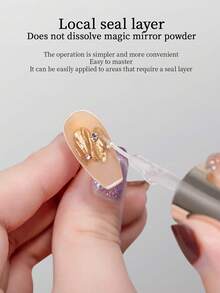 RS NAIL RSNAIL Sealing Gel With Precision Lining Pen, Transparent Edging, Suitable For Chrome Powder, Rhinestones & Other Nail Art Decorations, 3D Stereoscopic Effect, Gems & Diamonds, UV/LED Curing, Meets Salon & Home Manicure DIY Design Needs - Clear - View 7