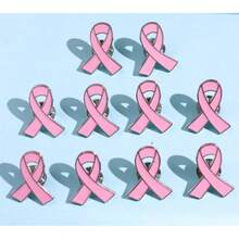 10 Pieces Of Unique And Elegant Pink Ribbon Brooches, Designed To Raise Awareness About Breast Cancer And Show Care For Women. Perfect For Women Attending Events And Ceremonies. Christmas Gift