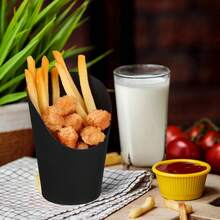 Luxshiny Piezas Cartón de patatas fritas cono de papel contenedor de merienda vasos desechables vaso contenedores de bocadillos papas fritas de comida frita alimento, E199I7RP044029B - 1 - Ver 1